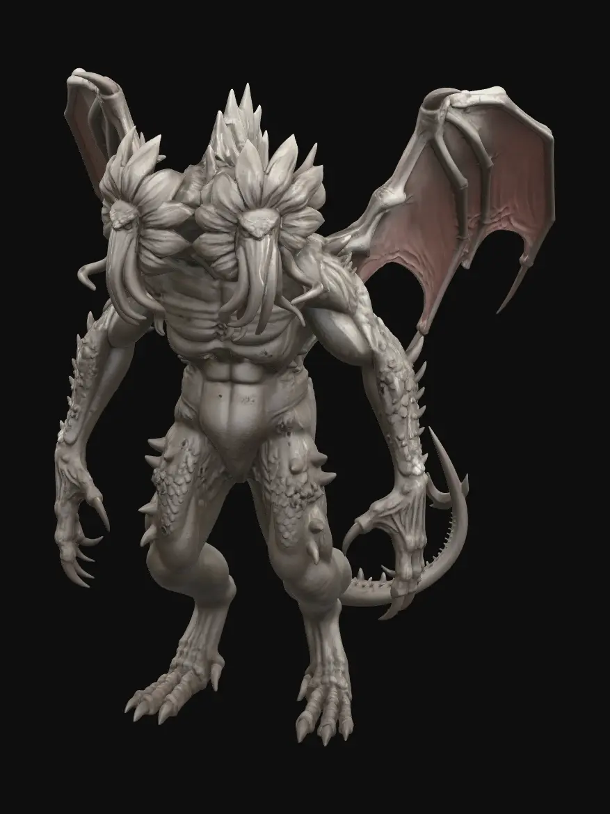 Stylized Demogorgon Dnd 3D model, vytvořený pomocí AI