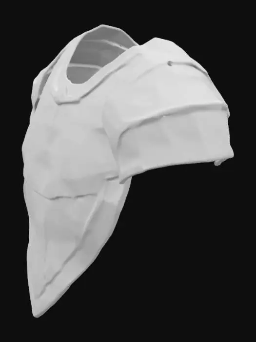 3D model for Est ce que tu peux me generer un plastron  pour homme  de type orc du seigneur des anneaux d une hauteur maximal de 30 cm et d 'une largeur de 30  cm sans pique qui dépasse  mais seulement le plastron ( armure de poitrine)  avec un effet  barre de metal superposé.  Il faut juste le plastron 