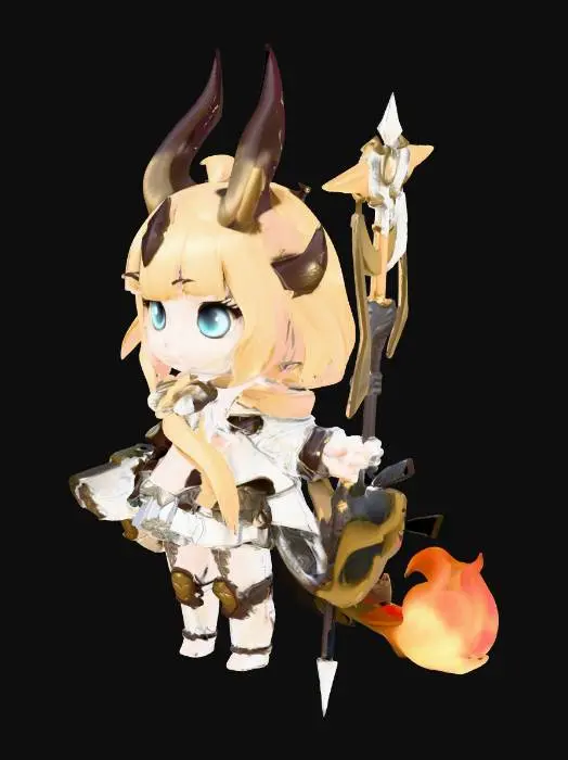 3D model for Dragon Anime Girl Guardian Arknights Reed Cartoon