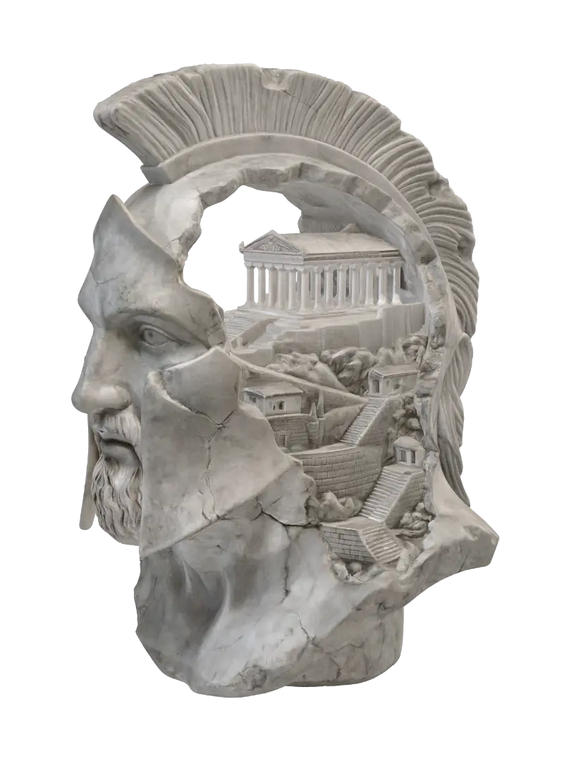 Spartan Acropolis Bust Sealed - Architectural 3D model, vytvořený pomocí AI