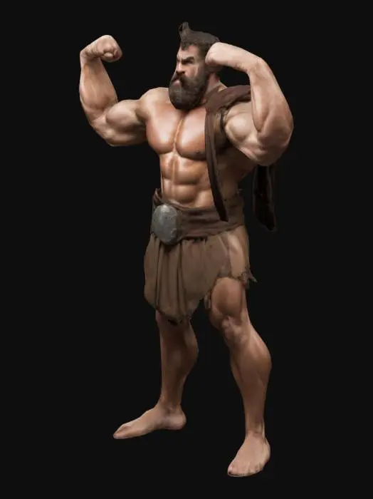 3D model for Hercules flexing his muscles
