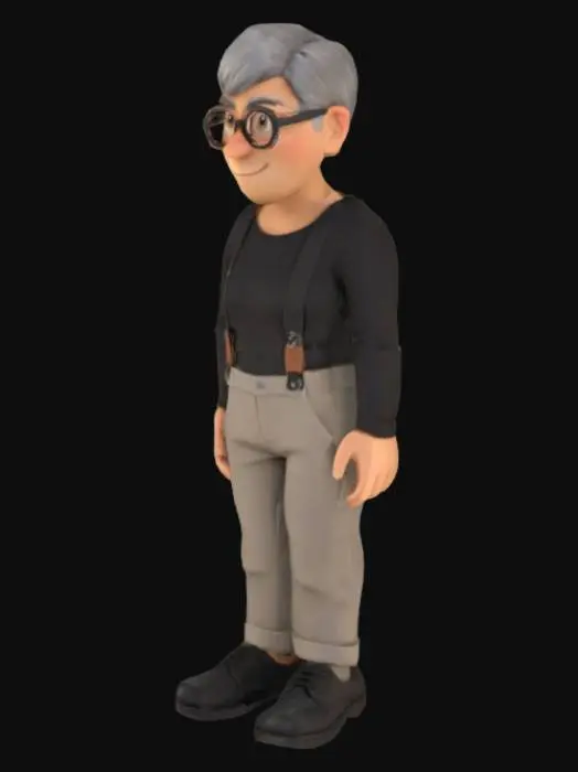 3D model for Friendly Cartoon Grandparent