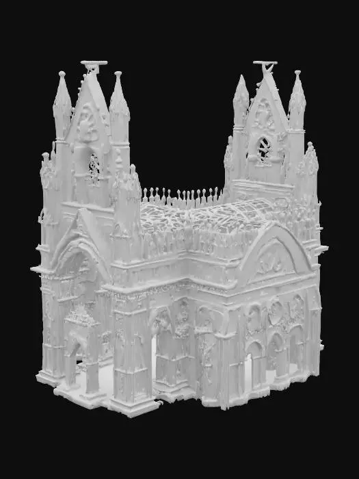 3D model for #arch#,  create a highly detailed and eccentric architectural arch for a roman cathedral,  something high lightly gothic and mid century design, Medieval, Fantasy, Gold, Gemstone, Ultra Realistic, Highly Detailed