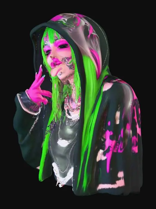 3D model for Neon Rebel #Bust#, #High Detail#, #Ultra Realistic# , #villain#