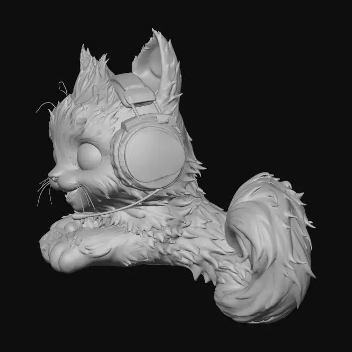 3D model for Gamer Cat Fantasy