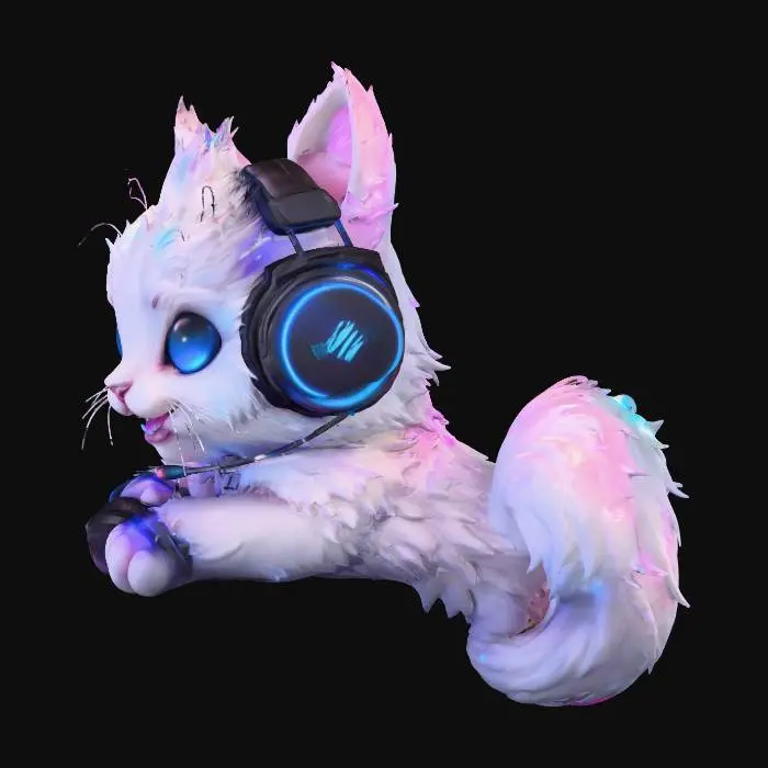3D model for Gamer Cat Fantasy