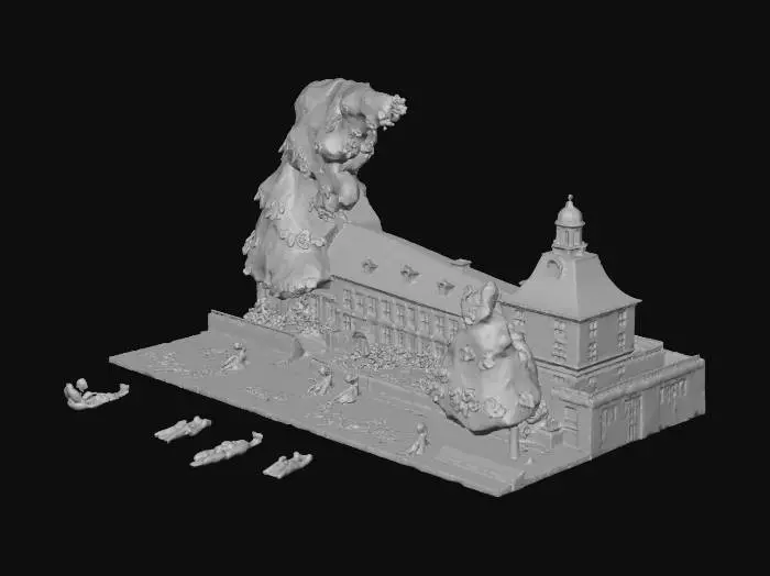 3D model for Autumn Stroll in the Courtyard