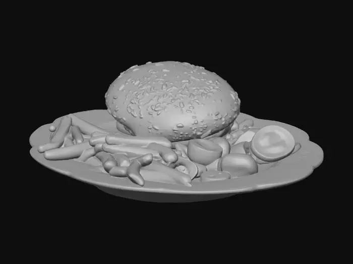 3D model for Burger and Fries Delight