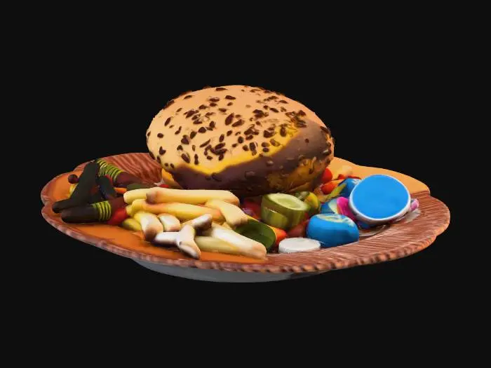 3D model for Burger and Fries Delight