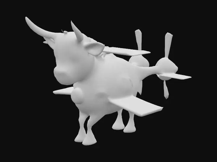 3D model for create me a model that looks like a hybrid of a cow and and helicopter
