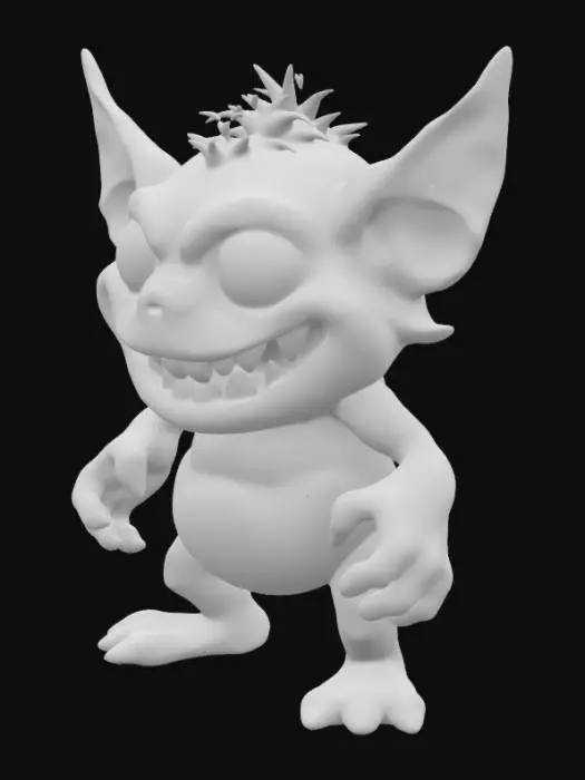 3D model for A 3D printable chibi-style monster character, standing with stubby arms. STL format, no base.

 