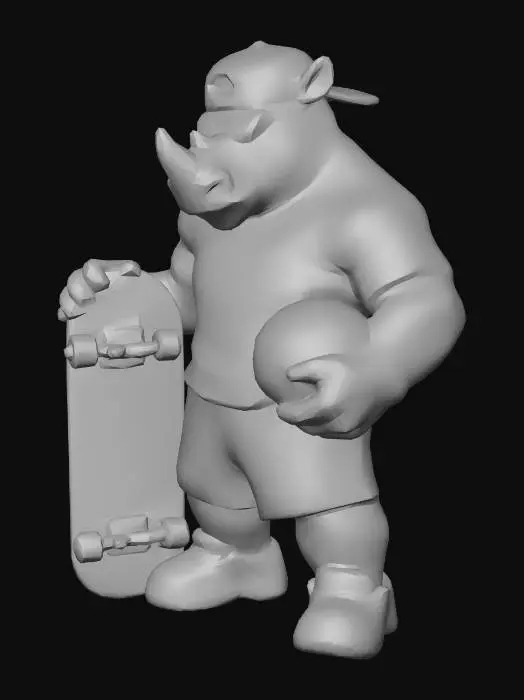 3D model for Malvinas Urbano Skateboard Pig Mascot