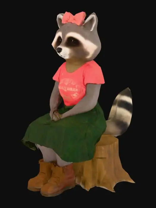 3D model for Raccoon in Plaid