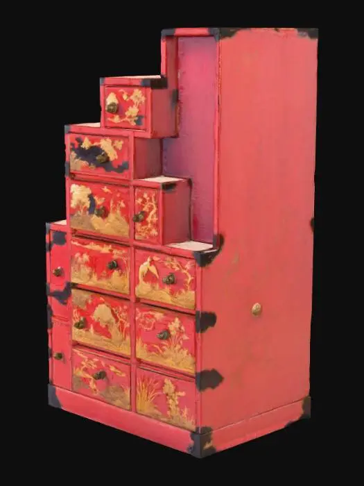 3D model for Red Geisha Tansu