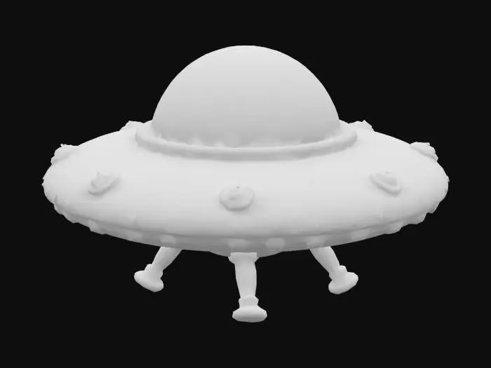 3D model for ufo,cartoony,faceless,bottom detail