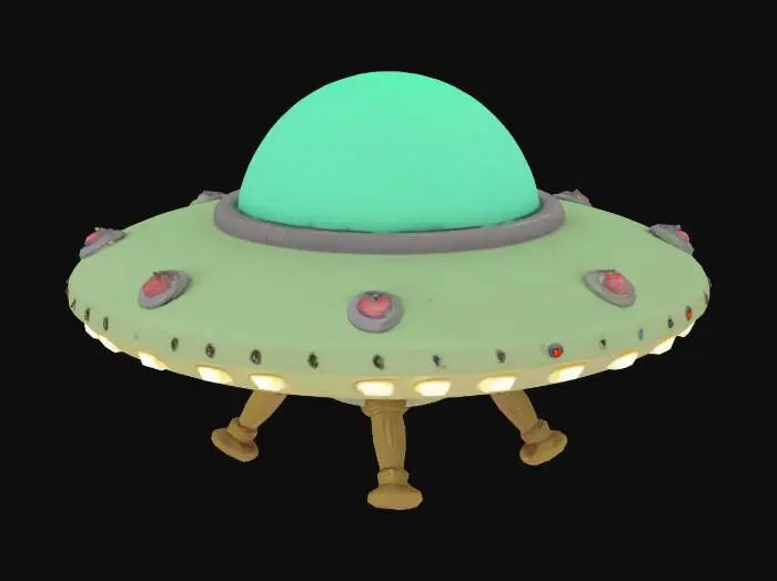 3D model for ufo,cartoony,faceless,bottom detail