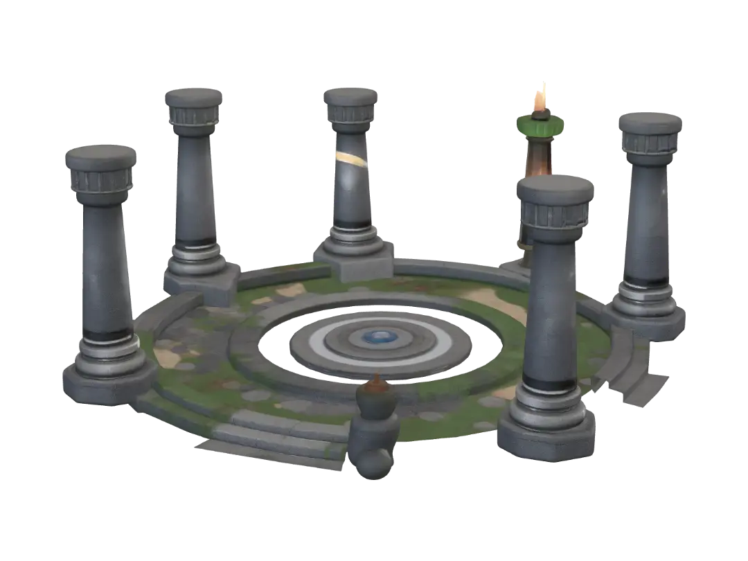 Pillar Ring Shrine - Torii 3D model, vytvořený pomocí AI