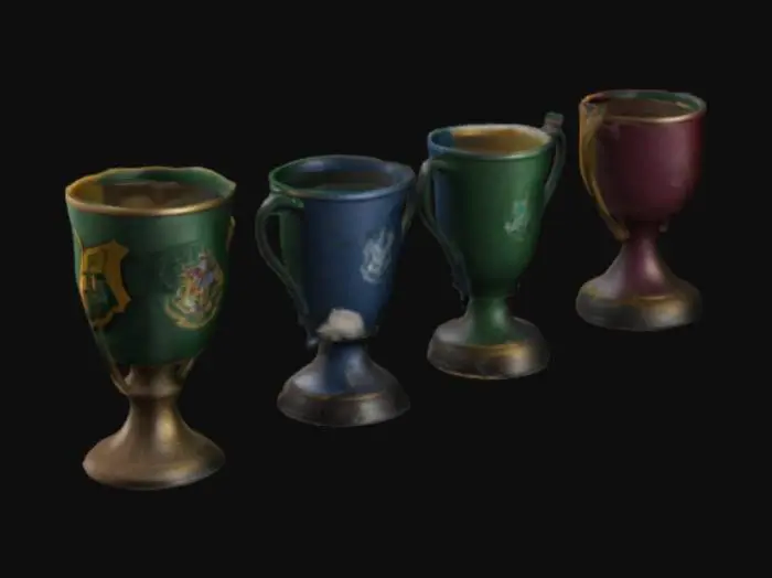 3D model for crear las copas de las 4 casas de howarts, usando los respectivos animales que representan