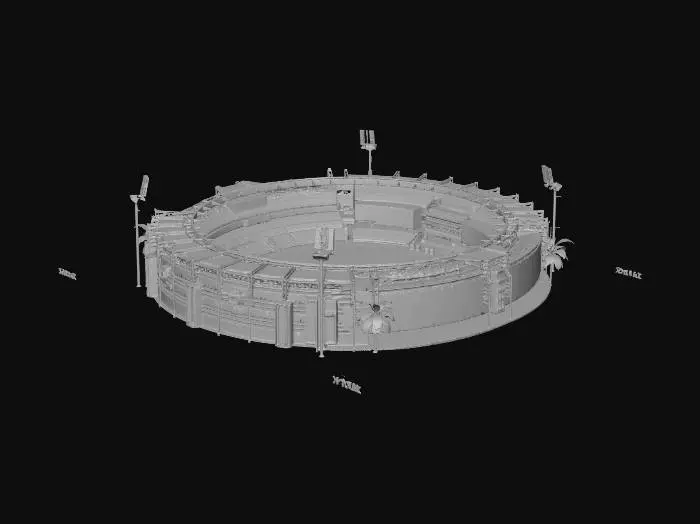 3D model for Cricket Stadium at Night