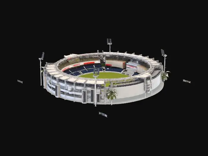 3D model for Cricket Stadium at Night
