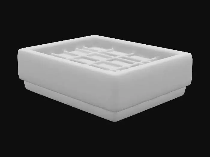 3D model for je veux cree un pour savon de forme de base carré 12cm x 12cm hauteur 3cm et une grille que je souhaite poser dessus qui reposerait sur des petit taqué pour que la grille saligne parfaitement avec la bordure de la base. les forme de grille du dessu je les souhaite original moderne