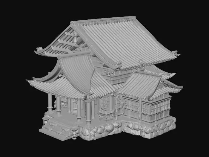 3D model for make a old japanesse tempel