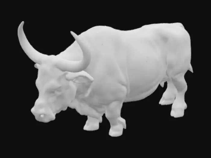 3D model for Накачанный бык с рогами и злым лицом