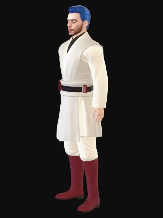 3D model for Blue-Haired Jedi in White Robes