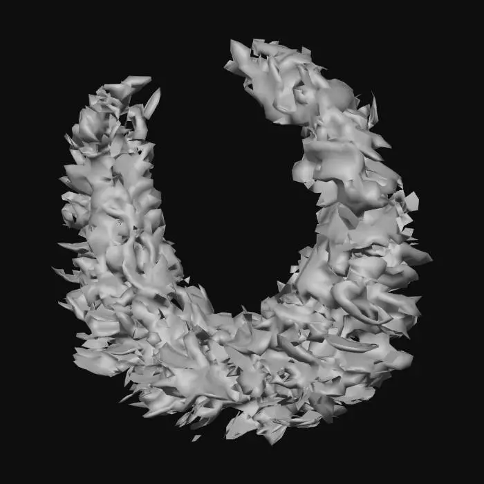 3D model for Green crescent made of leaves. 
