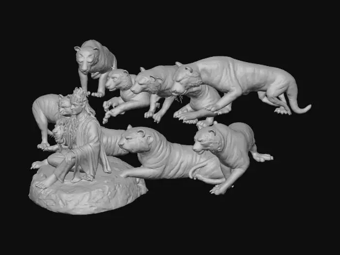 3D model for Prabu Siliwangi With Tiger Guardian