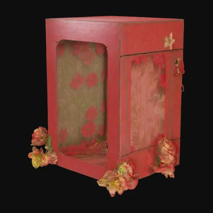 3D model for I want a square 3d matte white, hollow box, with slightly rounded edges, and lighting on the inside. It should have a glass panel on one side, but not the entirety of it, there should be a small margin between the box and the glass. this is meant to be a photobooth. i want different options, like themed for valentines, birthdays, parties, and other events. for example, the valentines booth should have roses along the edges on the outside as well as some on the inside in a decorative manner.