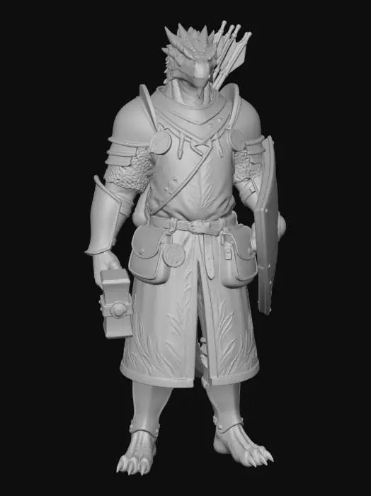 3D model for Lizardfolk Paladin