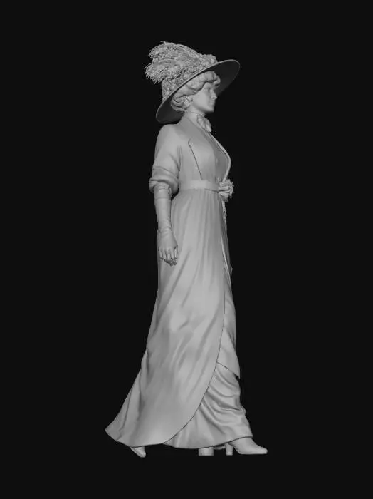3D model for Portrait of a Victorian Lady in a Striped Dress