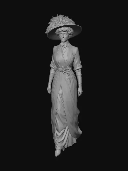 3D model for Portrait of a Victorian Lady in a Striped Dress