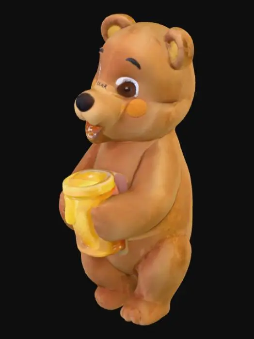 3D model for Bearrific Giftable, paddy Bear holding pote honey, 8k, #plush# #cartoon# cute