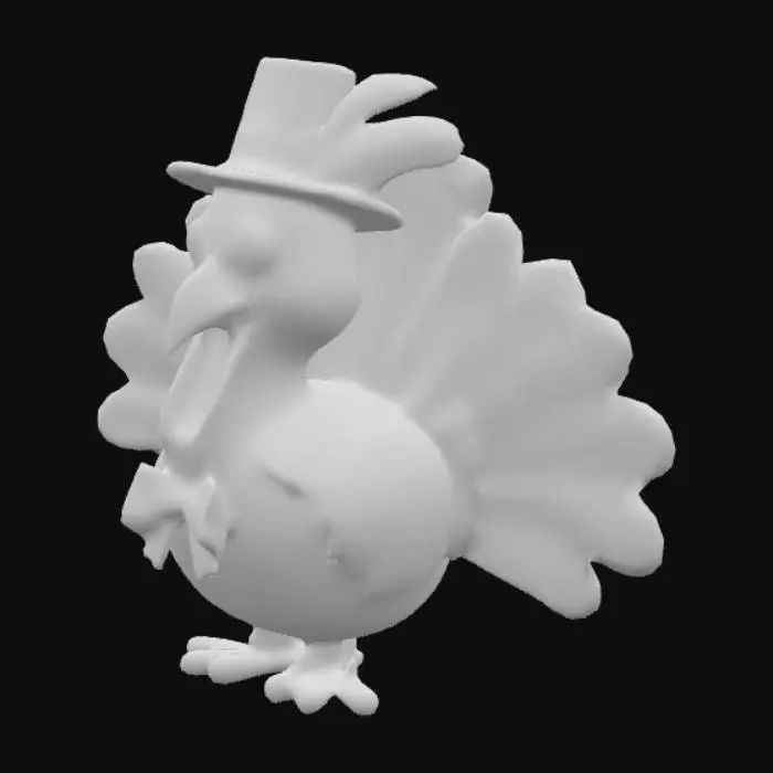 3D model for funny turkey centerpiece