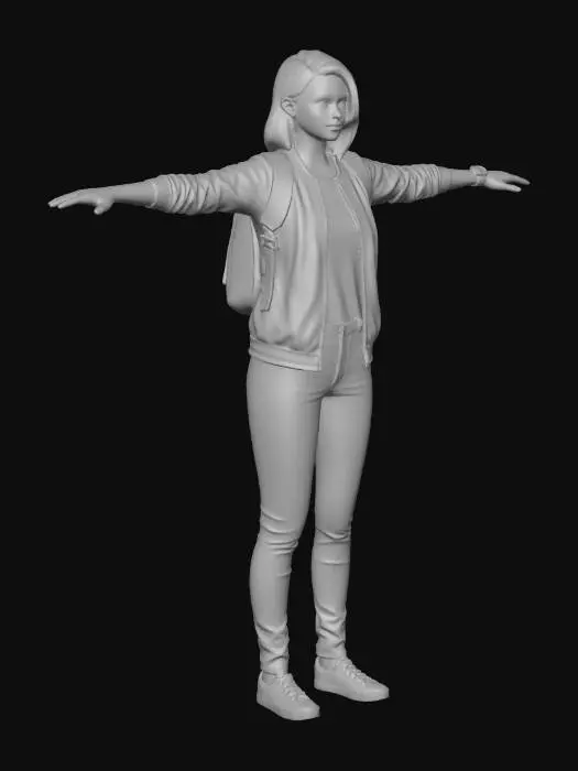3D model for Character Model with Backpack