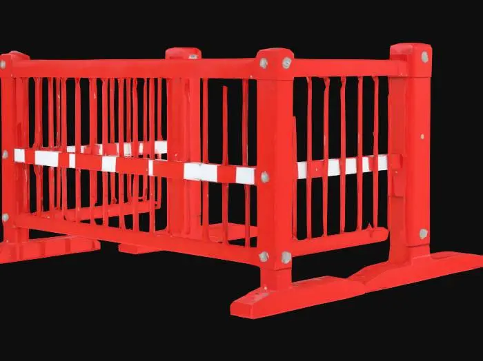 3D model for a red with white anti-riot barrier