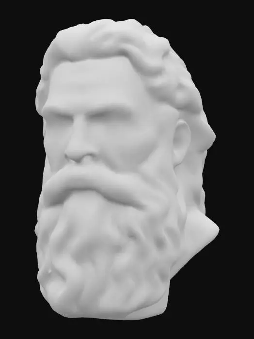 3D model for [Piraeus Greece] Head of Poseidon Wrath, white marble with thin gold and green veins #AroundTheWorld#
