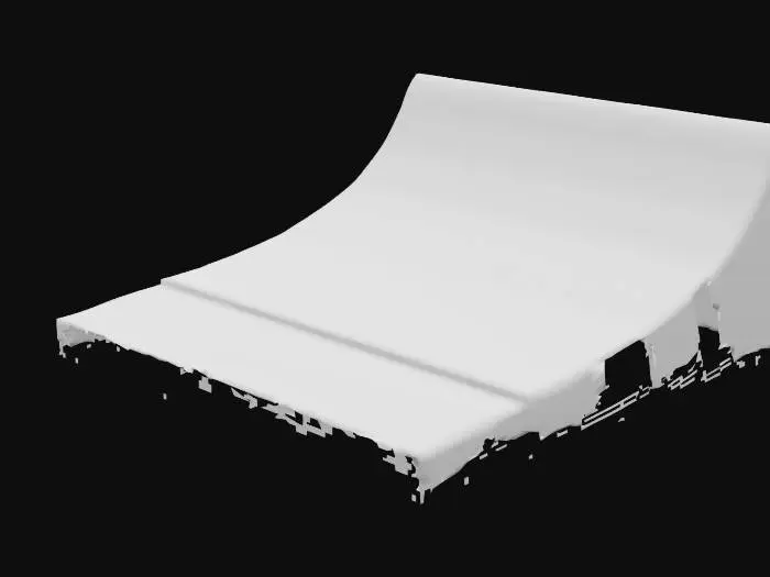 3D model for high onramp eroded but with no rubble, 