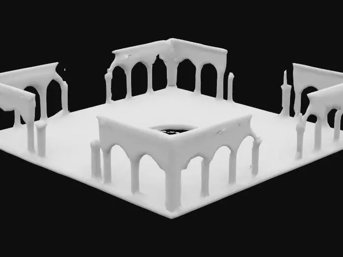 3D model for modular race track piece, straight away, royal desert palace aesthetic 