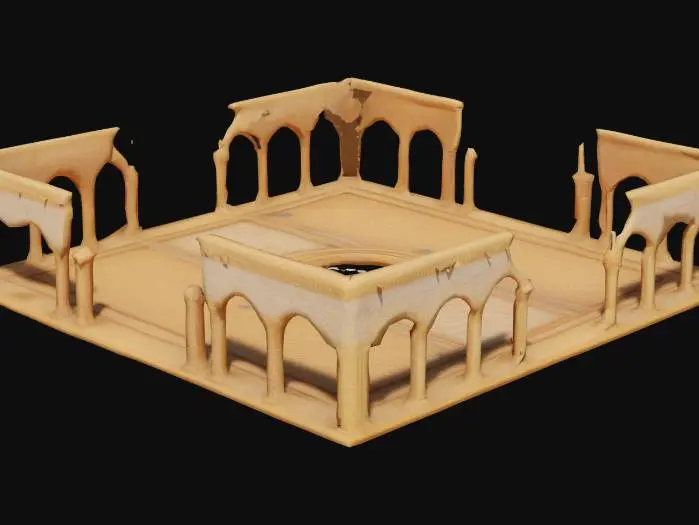 3D model for modular race track piece, straight away, royal desert palace aesthetic 
