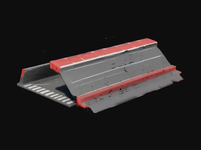 3D model for A highly detailed realistic racecar track model, modular and clean, straight section of track,