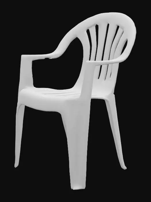3D model for white plastic patio chair