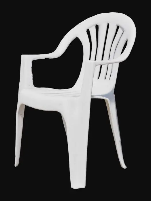 3D model for white plastic patio chair