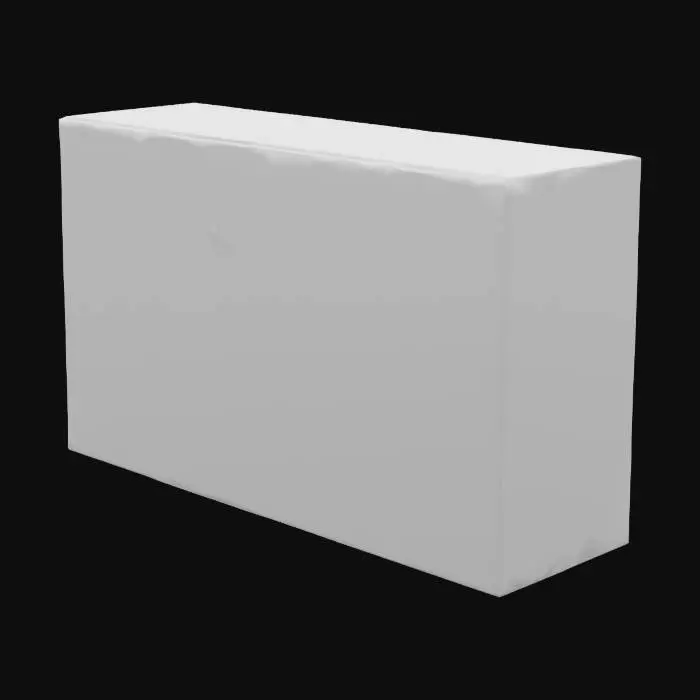 3D model for a wall of square sandstone blocks perfectly fitting together forming a very slight slant going up