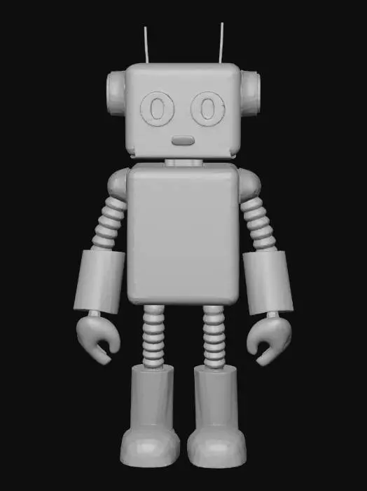 3D model for Basit low poly bir robot karakter oluştur.