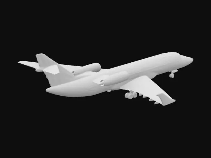 3D model for a long private jet
