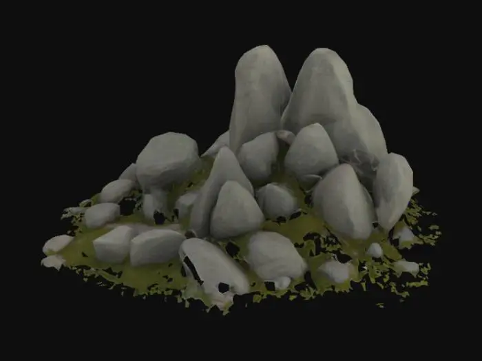 3D model for stones on the ground in the style of the lord of the rings

