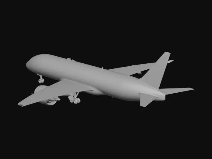 3D model for highly detailed commercial airliner similar to a Boeing 787 Dreamliner, realistic proportions, twin engine widebody aircraft, smooth composite fuselage, swept wings, large turbofan engines, realistic cockpit windows, airline style white livery, photorealistic textures, high poly 3D model